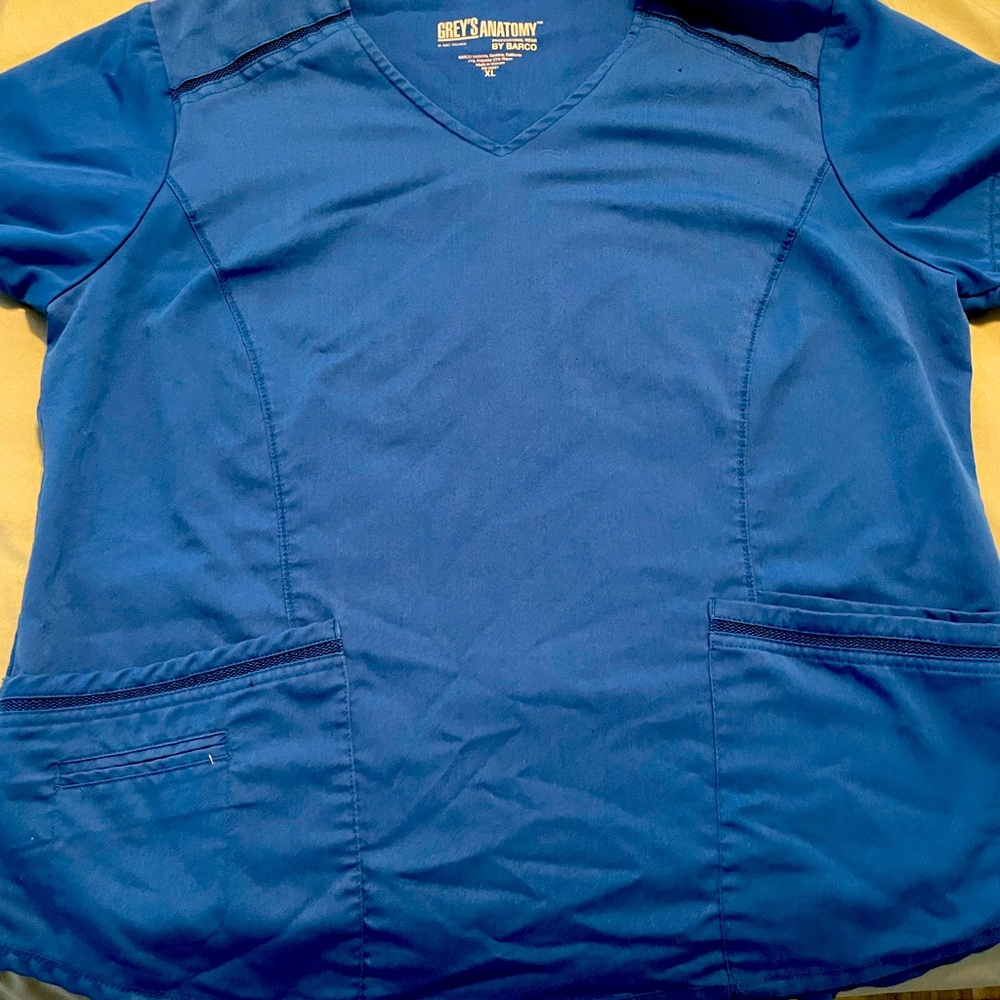 Greys Anatomy XL SCRUB TOP ROYAL BLUE